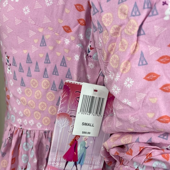 Disney Park Frozen Pink Dress For Adult Olaf Figured Size Small WDW NEW Ana Elsa - Picture 5 of 16